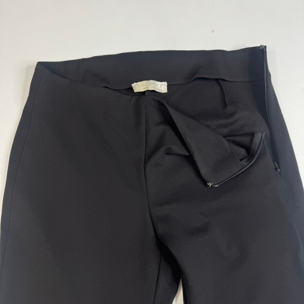Anatomie Travel Pants Womens XS Black Studded Straight Leg Made in Italy